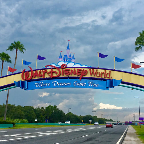 Disney World entrance sign