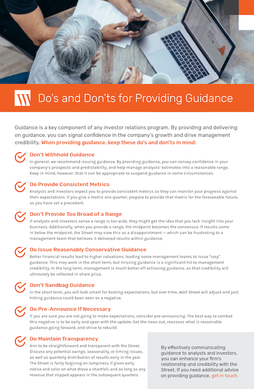 Do’s and Don’ts for Providing Guidance